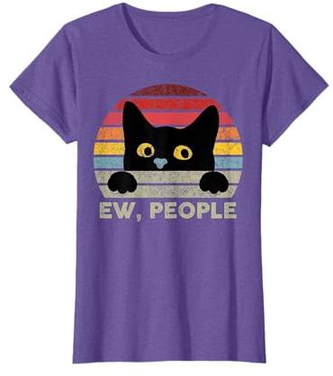 Ew, People Vintage Black Cat Lover T-Shirt