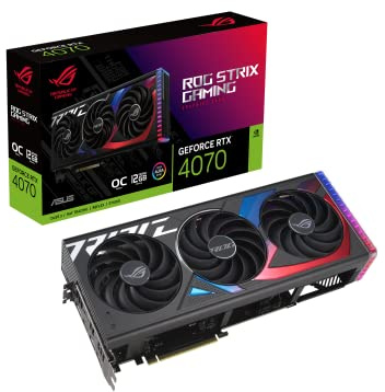 ASUS ROG STRIX NVIDIA GeForce RTX 4070 OC Edition – Carte graphique gaming (12GB GDDR6X, PCIe 4.0, DLSS 3, HDMI 2.1, DisplayPort 1.4a, Ventilateurs axiaux, 0dB, Aura Sync RGB)