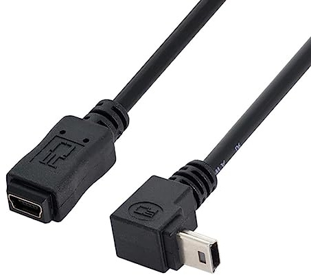 chenyang Mini USB Verlängerungskabel, USB 2.0 Mini USB 5 polig Stecker auf Buchse 90 Grad nach unten abgewinkelt Strom/Lade/Datenübertragungs Verlängerungskabel Adapter 0.2M für Dashcam/GPS/Mikrofon