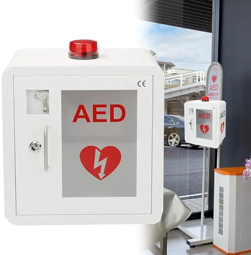 XDLYWUZIQ Aed-Defibrillator-Aufbewahrungsschrank, Universeller Aed-Aufbewahrungsschrank Für Den Innenbereich Mit Schlüssel Und Alarm, Design Mit Abgerundeten Ecken, Für Zuhause, Büro