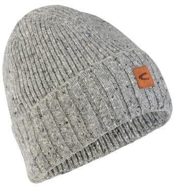camel active Herren Beanie mit hochwertiger Merino- und Alpakawolle Grau, Menswear-OS