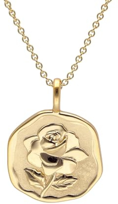 trendor Halskette mit Monatsblume Juni 925 Silber Vergoldet 68002-06-45
