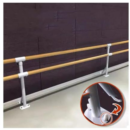 XAoSCd Treppenhandlauf, Ballettstange, Höhenverstellbar 80–115 cm, Doppelte Tanzstange, Bodenstehende Tanzstange, Übungsballettstange (Natürlich 1 M)