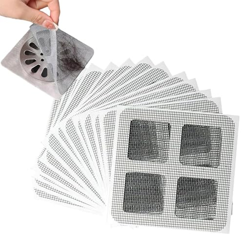 Wondora Disposable Floor Drain Sticker, 100 PièCes Attrape Cheveux Douche, Filtre Cheveux Douche Carré, Autocollants de Vidange de Sol, pour la Salle de Bain, la Cuisine, la Baignoire, L'éVier