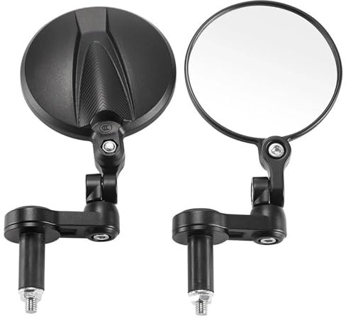 Motorrad Lenkerendenspiegel Motorradspiegel 10 cm Rund Emark Lenkerendspiegel Mit M * 8 M * 6 Schraube Für Motorrad-Roller-Fahrrad-Rückspiegel Motorrad Rückspiegel