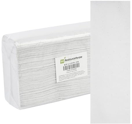 Restaurantware - Clean Tek Professional - Toallas de papel comerciales de 9.5 x 3 pulgadas, 250 toallas de papel desechables, los dispensadores se venden por separado, 1 capa, toallas de papel