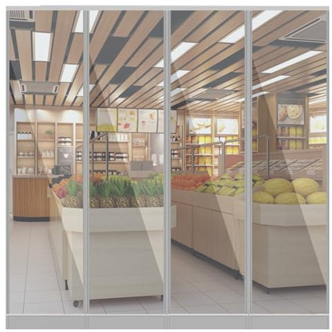 WXQTM Magnetischer PVC-Streifenvorhang Türvorhänge Aus Kunststoff Langlebig Gazebo Trennvorhang Winddicht, für Lager Garage Einkaufszentrum (35x240cm)