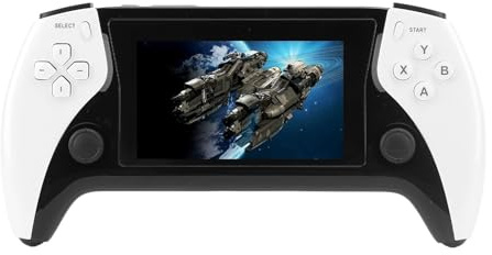 Retro-Videospielkonsole, Quad-Core-Retro-Handheld-Spielekonsole, IPS-Bildschirm, 11 Emulatoren, 2500-mAh, Integrierte Controller-Unterstützung (White)