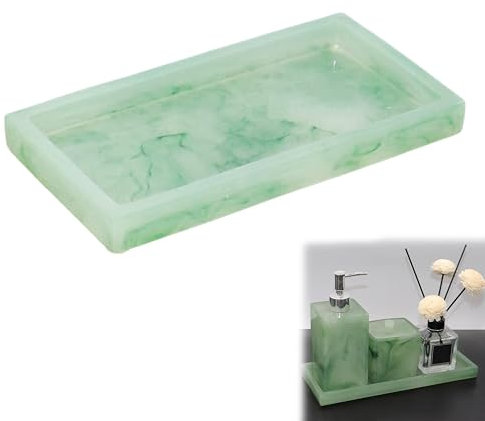 Vassoio da Bagno, Vassoio Rettangolare Nero,Vassoio Piccolo, Vassoio Portaoggetti, Vassoio in Silicone Per Vanità, Vasca da Bagno, Lavello Della Cucina E Bagno
