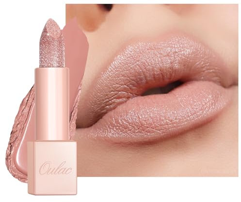 OULAC Rossetto Idratanti Finitura Lucida, Rossetto Glitter Nudo Per Labbra Secche, Balsamo Labbra con Luminous Finish, Formula Idratante a Lunga Durata, Infinity Moisture, Vegan (12) Pure Zen