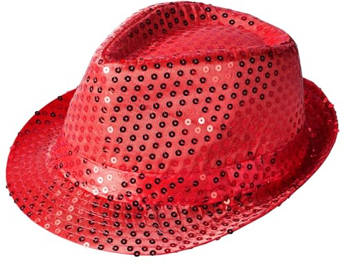 Aomig Paillettenhut Herren, Glitzer Partyhüte Kopfbedeckung | Narrenkappe Unisex, Retro-Hut Bühnenhut Clubstyle Partyhut für Disco Glitzer Kostümzubehör Kostüm Karneval