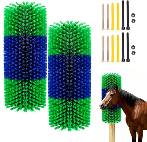 Spazzola per Tiragraffi per Bestiame,OJTOJT Spazzola per Cavalli 44X20X10CM Tiragraffi per Mucche Spazzola per Mucca per Alleviare Prurito alla Schiena,per Cavalli,Maiali (44X20X10CM, unità, 2)