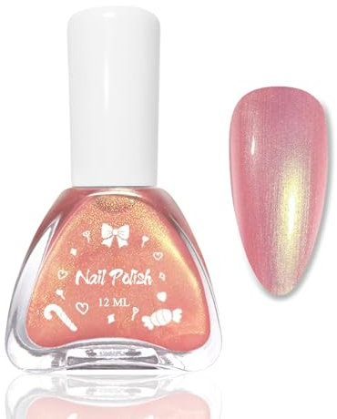 Pearl Nagellack Rosa - 12 Ml Schnelltrocknender Glitter Nail Polish - Pink Nagelack mit Schimmer Meerjungfrau Effect - Langanhaltender Nagellack auf Ölbasis ohne UV-Lampe für Frauen (Pink Pearl)