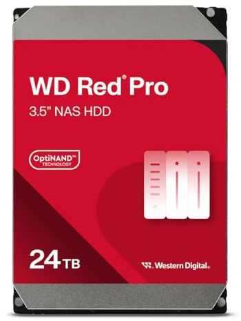 WD Red Pro 24TB NAS Disco Duro Interno 3,5 – 7200 RPM, SATA 6Gb/s, CMR, 512MB Caché