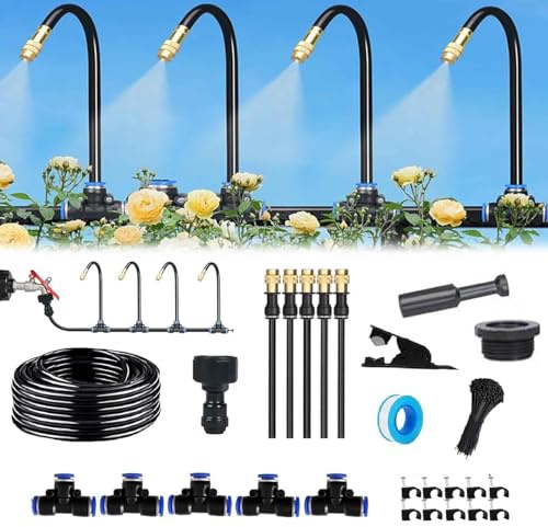 Arrosage Automatique Pour Jardin,Systeme Arrosage Automatique, Goutte A Goutte Jardin, 360°Adjustable Nozzle Kit Arrosage Goutte à Goutte, Pour De Plein Air Garden, Yard, Lawn (5M)