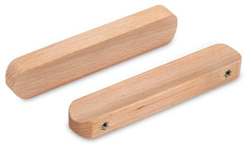 SYZOW 6 Stück Möbelgriffe Holz,Holzgriffe mit Schrauben,Schrankgriffe Holz,Lochabstand 96 mm (Hölzerne)