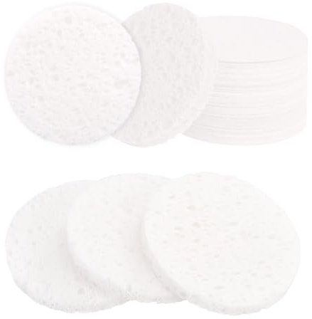 CZAKOMIX 30 Pezzi Spugne Compressa per Viso, Spugna per la pulizia del viso, Spugnette Viso Pulizia, per la pulizia del viso, rimozione del trucco esfoliante dei pori (6,5cm)