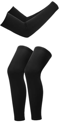 1 Paio Di Coperture Per Le Gambe Di Protezione Solare E 1 Paio Di Coperture Per Maniche, Coperture Per Le Gambe Elastiche, Attrezzature Sportive Per Esterni, Accessori Per Ciclismo.