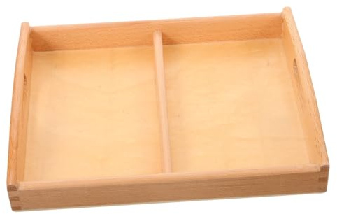 CLISPEED Vassoio in Legno Manici, Vassoi in Legno Vuoti Multipli, Materiale Didattico per Insegnanti di Scuola Elementare, Bordi Arrotondati per Sicurezza, per Aule e attività Artistiche