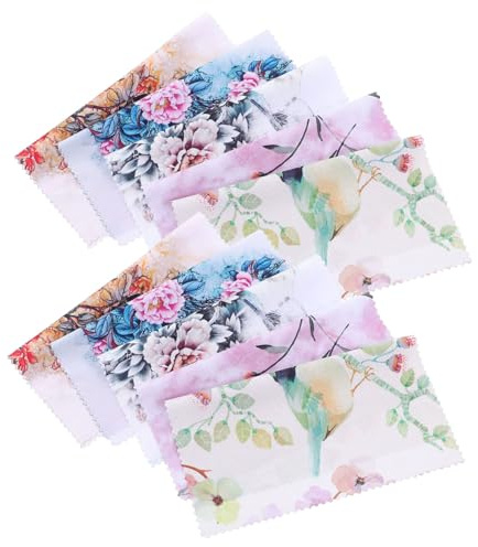DIYEAH Lot de 10 Chiffons de Nettoyage pour Lunettes Microfibre Ultra Doux, Compact Peluche, pour Verres, Écrans et Bijoux, Usage Quotidien et Professionnel, Polyvalent pour Optique