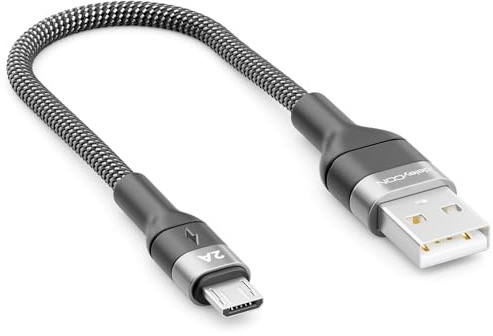 deleyCON 0,15m Micro USB Kabel USB-A auf Micro USB Adapter | Kurzes 15cm, Ladekabel Datenkabel, Laden & Synchronisieren für Handy, Smartphone, Tablet, Kamera usw.