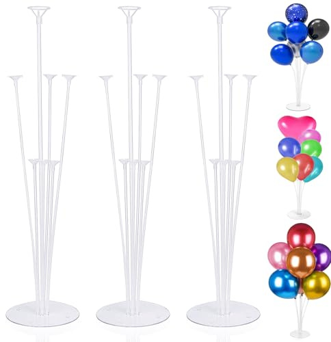 3 Stycken Ballongstativ, 70 cm Ballongstativsats, åTeranväNdbara Skrivbordsballongstavar, BallongstativhåLlare FöR FöDelsedag, Festdekorationer, BröLlopsdekorationer, Fester Och Fester