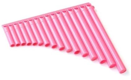 Bärbar mini panflöjt bärbar C-våg panpipe med ergonomisk layout flöjtpanna folk musikalisk plast mini (rosa-16)
