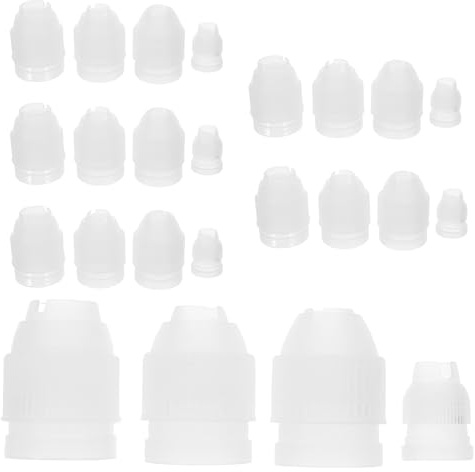 HOMOBABE Adaptadores para Manga Pastelera 24 Piezas, Juego de Convertidores de Boquillas Reutilizables para Decoración de Pasteles, Acopladores de Plástico Resistente en Tamaños 1.6 Cm, 2