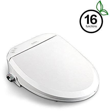KINSE® - Deluxe Sedile per WC con bidet incorporato - Nebulizzatore d'acqua elettronico doccetta bidet - Per Igiene Intima - 16 tipi di multifunzione