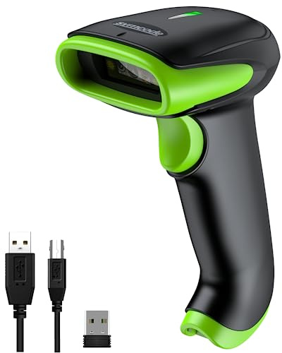 Symcode Wireless Bluetooth Barcode Scanner,Bluetooth & USB Wired & 2.4G Wireless Connection Ergonomics Handheld Barcode Scanner Reader, 2D 1D QR Code Automatic Fast Precise scanning Scanner
