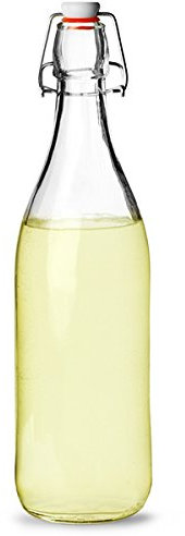 Bormioli Rocco Glass Swing Top Bottle 1ltr - Serving Bottle with Air-Tight Rubber Seal