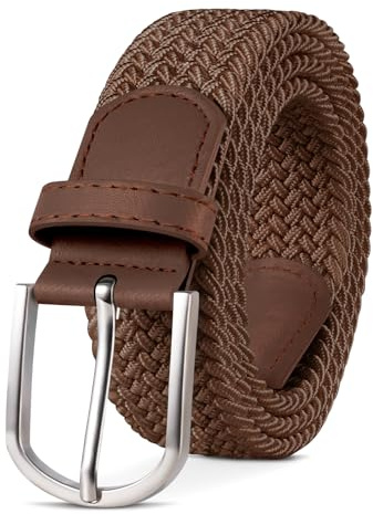TANGCHAO Stretchgürtel Flechtgürtel elastischer, Gürtel Damen und Herren | Stoffgürtel geflochten, bequem taillengerecht ohne Druck, Längen 90–135 cm, Breite 3.3cm, perfekt für Jeans und Alltag