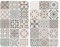 Wenko Coprifornelli Universali Piastrellato - Set di 2 Coprifornelli per Tutti i Tipi di Fornelli, Vetro Temperato, 3030 x 1.8-5.5 x 5252 cm, Multicolore