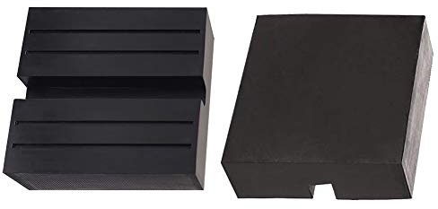 YIXISI 2 Stücke Quadratischer Wagenheber Gummiauflage mit Nut, Disk Block Gummiauflage Schutz Adapter, für Jack Stand