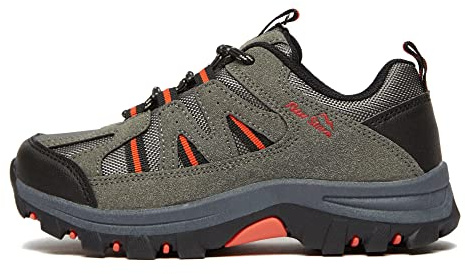 Peter Storm Kids’ Buxton Vent Walking Shoe with High Traction Rubber Sole, Lightweight, Breathable & Durable, Outdoors (Grey Orange, UK Footwear Size System, Big Kid, Numeric, Medium, 5)