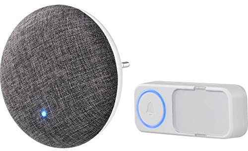 Sygonix SY-4671640 - Campanello senza fili, set completo con porta nome, con riproduzione della propria musica