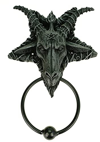 Joh. Vogler GmbH Baphomet Dämon Türklopfer, Polyresin, Schwarz, 1 Set, 1 Stück, 23 x 16 x 5 cm