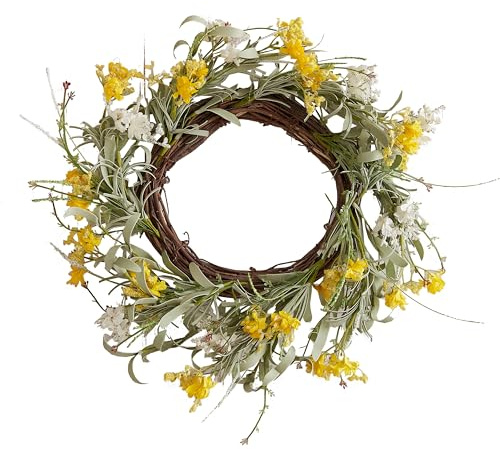 Ginger Ray Osterkranz, Frühlingsblüte, gelbes Laub, Osterkranz, Hängedekoration, 40 cm