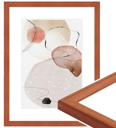WANDStyle Bilderrahmen 50x70 Kirschbaum, moderner Bilderrahmen Holz 50x70 | Hochwertiger Holzbilderrahmen, Posterrahmen zum Aufhängen, Rahmen 70x50 cm, Fotorahmen H320 - Made in Germany