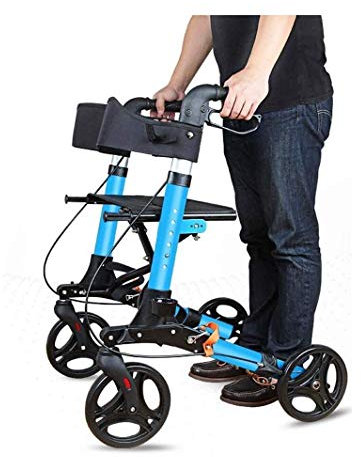 WANWEN Rollator für Senioren Rollator Rollator Gehhilfe aus Aluminium für ältere Menschen Leichtgewichtige zusammenklappbare Behindertenhilfen mit Sitz und Rädern Little Surprise