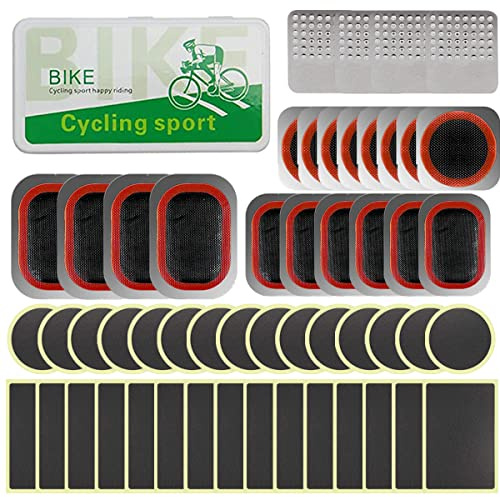 EDIONS Fahrradreifen Patch Flickzeug, Flickzeug Fahrrad Fahrradreifen-Reparaturset mit leimlosen selbstklebenden Flicken, Vulkanisierflicken, Metallraspel für Fahrrad, Motorrad (Satz 1)