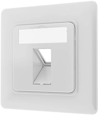 HB-DIGITAL Enchufe de red para 1x Keystone Módulo Jacks Enchufe empotrable Caja de empalme Enchufe vacío para, por ejemplo, LAN RJ45 LAN Ethernet 1-Port RAL9003