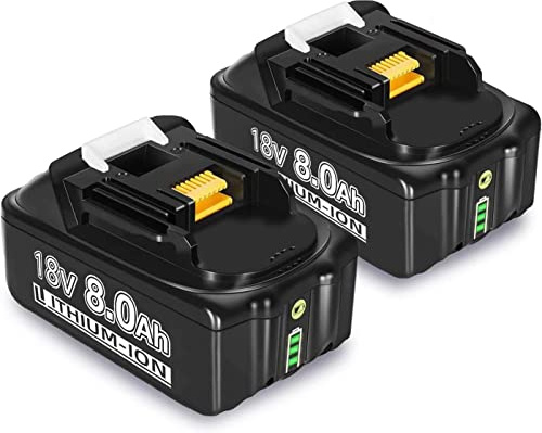 2 Stück Für Akku 18V 8Ah Ersatzakku für Akku BL1850 BL1850B BL1860 BL1860B BL1840B BL1840 BL1830 BL1835 BL1845 194204-5 LXT-400 Werkzeugakku mit LED