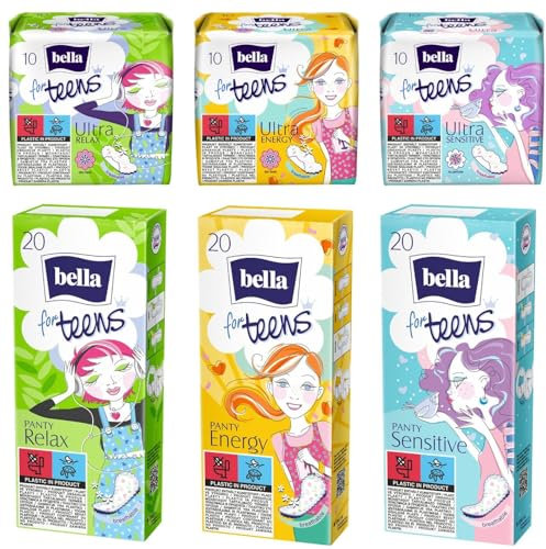 bella for Teens erste Periode-Box mit Slipeinlagen (3x20 Stück) und Ultra Damenbinden (3x10 Stück)