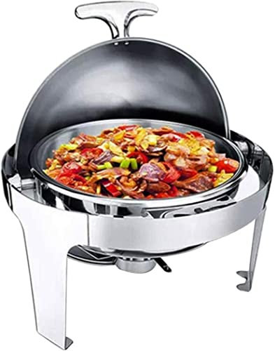 UZOURI Stainless Steel Chafing Dish Set Buffet Silver Catering Warmer Set, 6L Rectangle Chafing Dish Set, for Buffet Catering Kitchen Party(Size:6L) (6L)