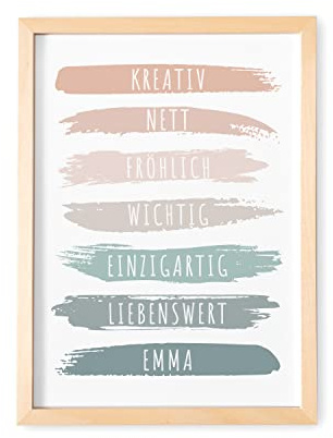 DEL MÀ Unique & Personal Affirmationsposter Babyzimmer Bild Kinderzimmrt Personalisiert Affirmation für Kinder Poster Wandposter Kinderzimmer Wanddeko Babyzimmer Deko