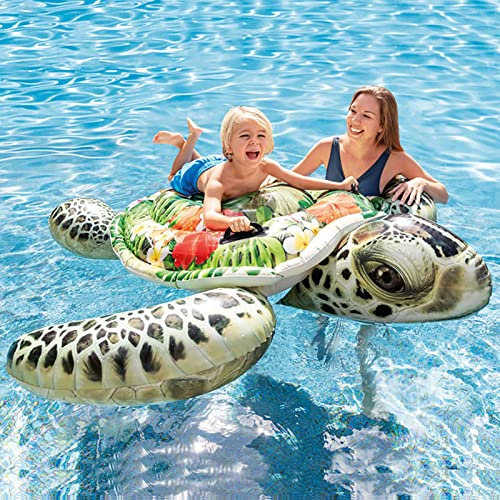 BTAISYDE Sea Turtle Floating Row Inflatable Water Float,Swim Ring Inflatable Floating Row Folding Swimming Pool, Water Inflatable Mattress,191X170CM