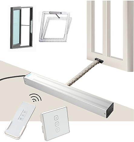 Electric Chain Window Opener with Remote Control and Switch, DC24V Automatic Window Opener Stroke 300mm -800mm for Skylight Window Greenhouse and Roof Vent (Color : 24V Motor+Remote+Switch, Size : 3
