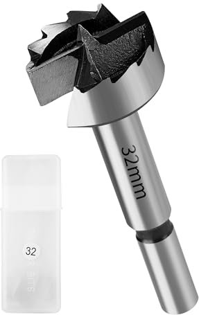 NETONDA Forstnerbohrer 32mm Holzbohrer Ø 32 mm Lochbohrer für Holz Forstner Bit mit Rundschaft - zum Bohren von Sacklöcher - Mehrschneidig
