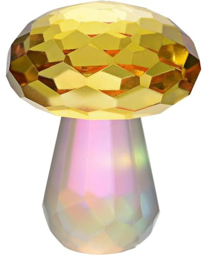 Generic Kristall-Pilz-Figur Ornament Kleiner Kristall-Pilz Briefbeschwerer Herzstück - Gelb